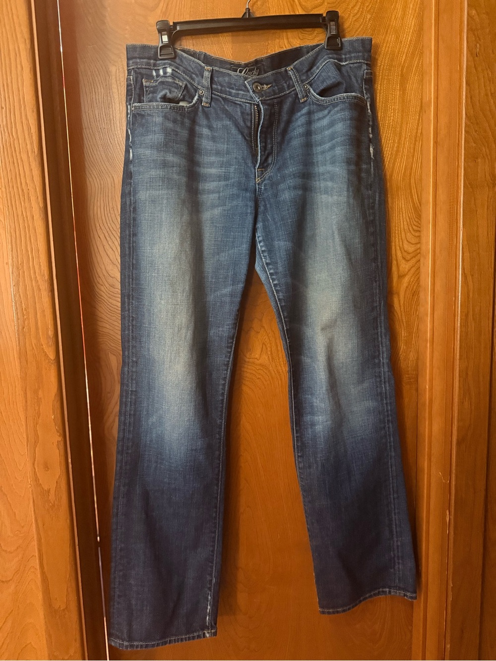 Lucky Brand Women's Boot Cut Jeans in Distressed Blue Wash